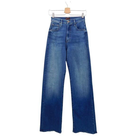 Mother The Lasso Heel High Rise Wide Leg Jeans In Hike, Hike Baby Size 25